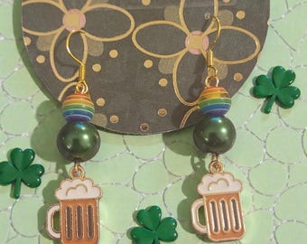 Beer Mug Earrings - St Patrick's Day