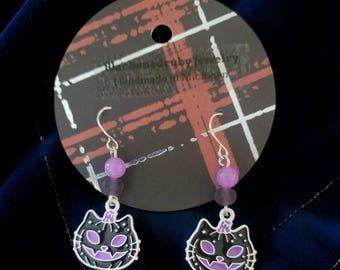 Pendientes de calabaza con forma de gato - sin níquel