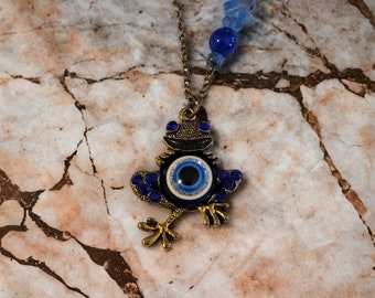 Evil Eye Frog Necklace