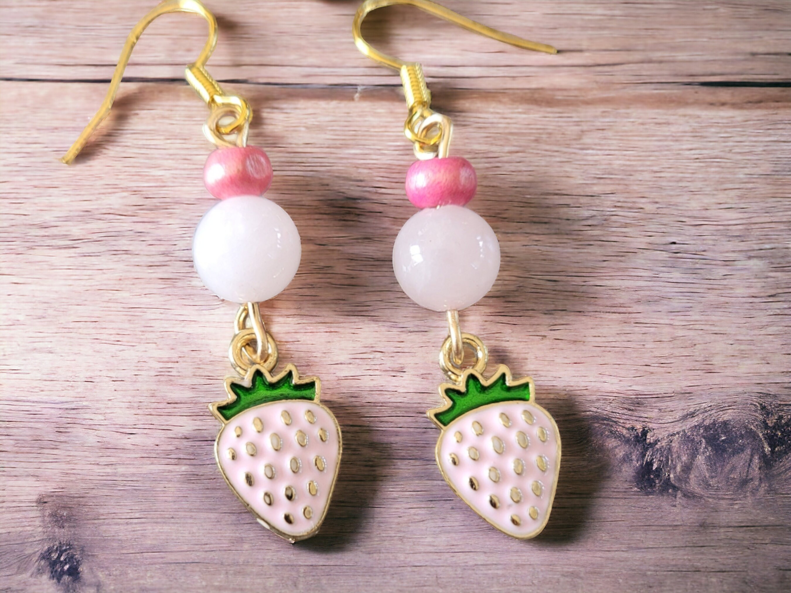 Strawberry Earrings Nickel Free - Thumbnail 2