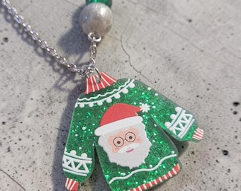 Red & Green Ugly Christmas Earrings - Vintage