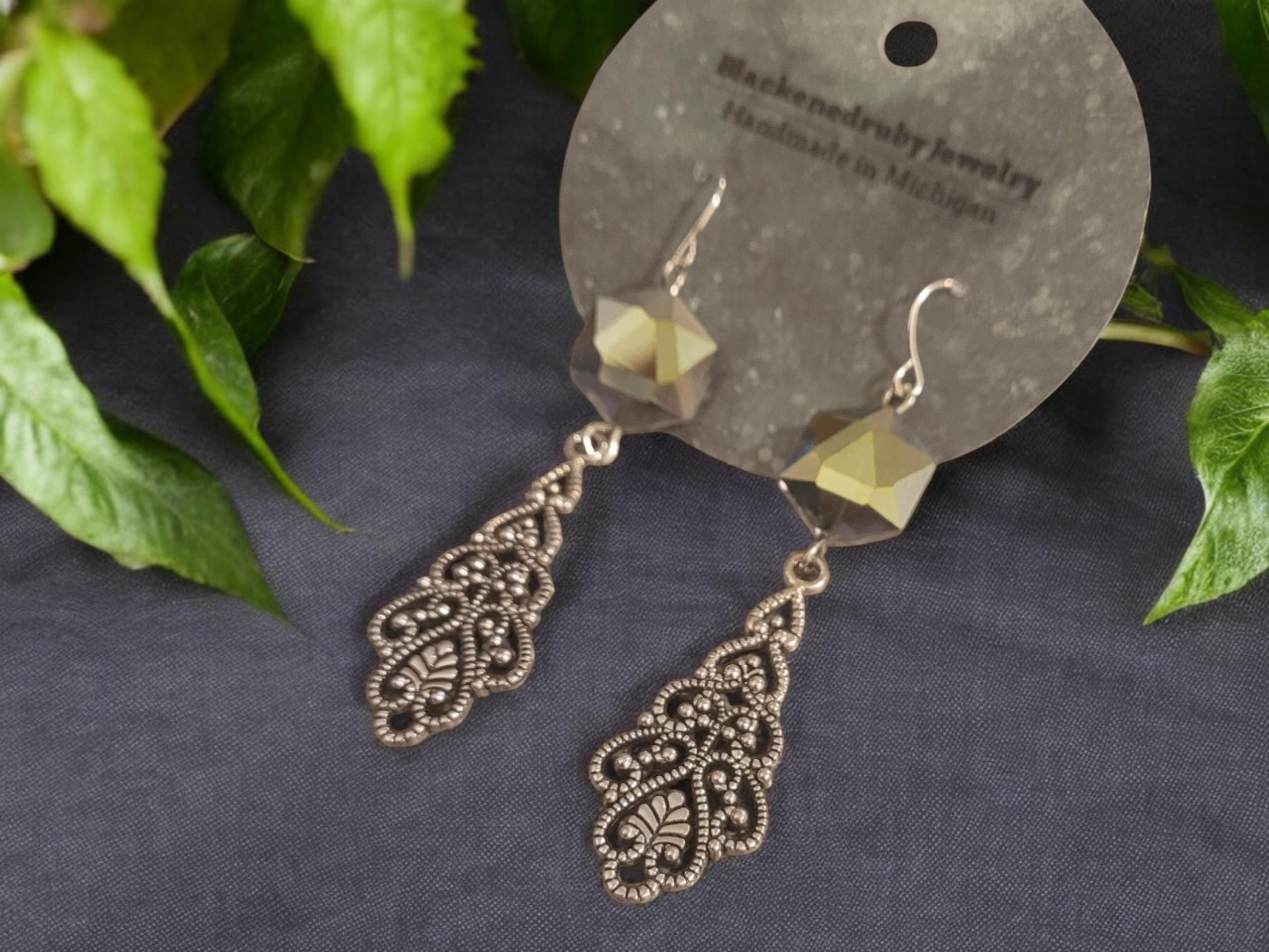 Crystal Chandelier Earrings - Thumbnail 3