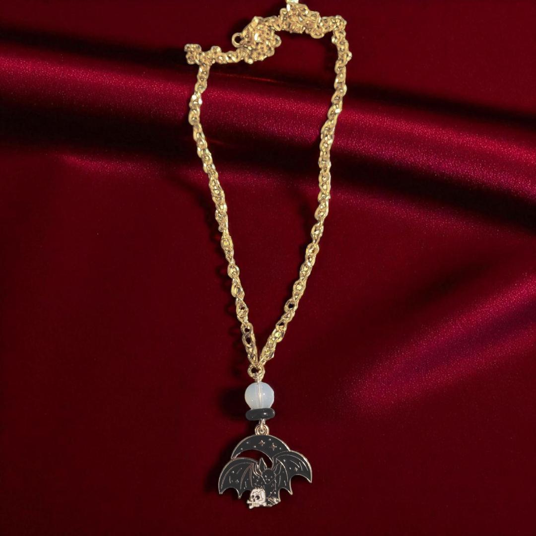 Bat & Skull Enamel Necklace - Thumbnail 4