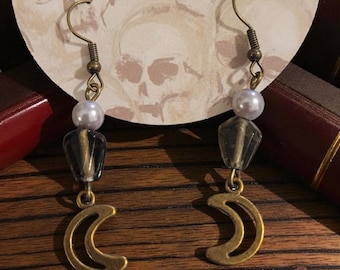 Moon & Coffin Earrings - nickel free