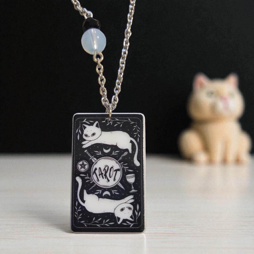 Tarot Card - The Tower - Acrylic Pendant Necklace - Thumbnail 4