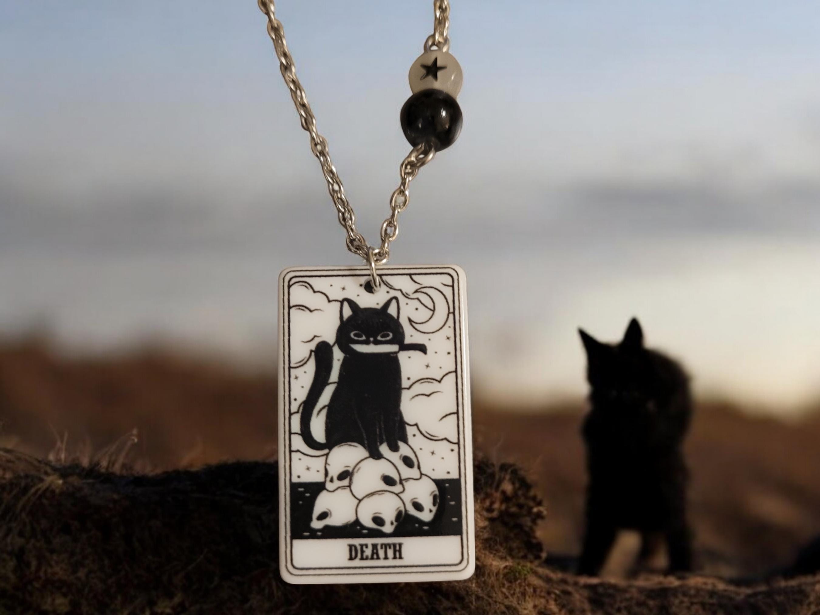 Tarot Card - Death - Acrylic Pendant Necklace - Thumbnail 3