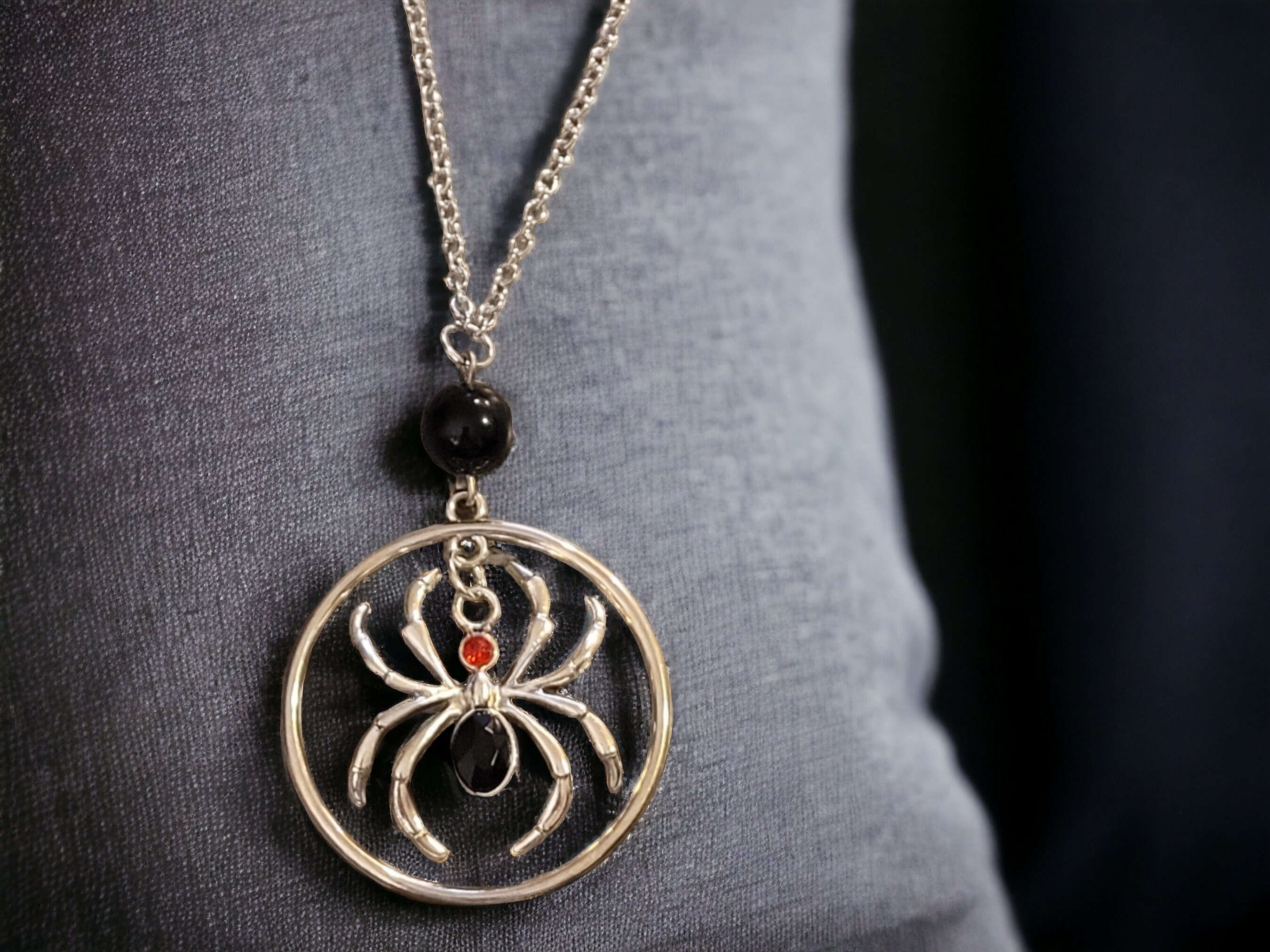 Spider and Circle Necklace