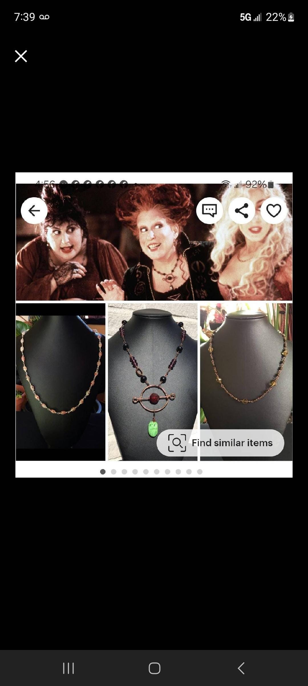 Drippy Ink Black Heart Pendant Necklace - Thumbnail 7