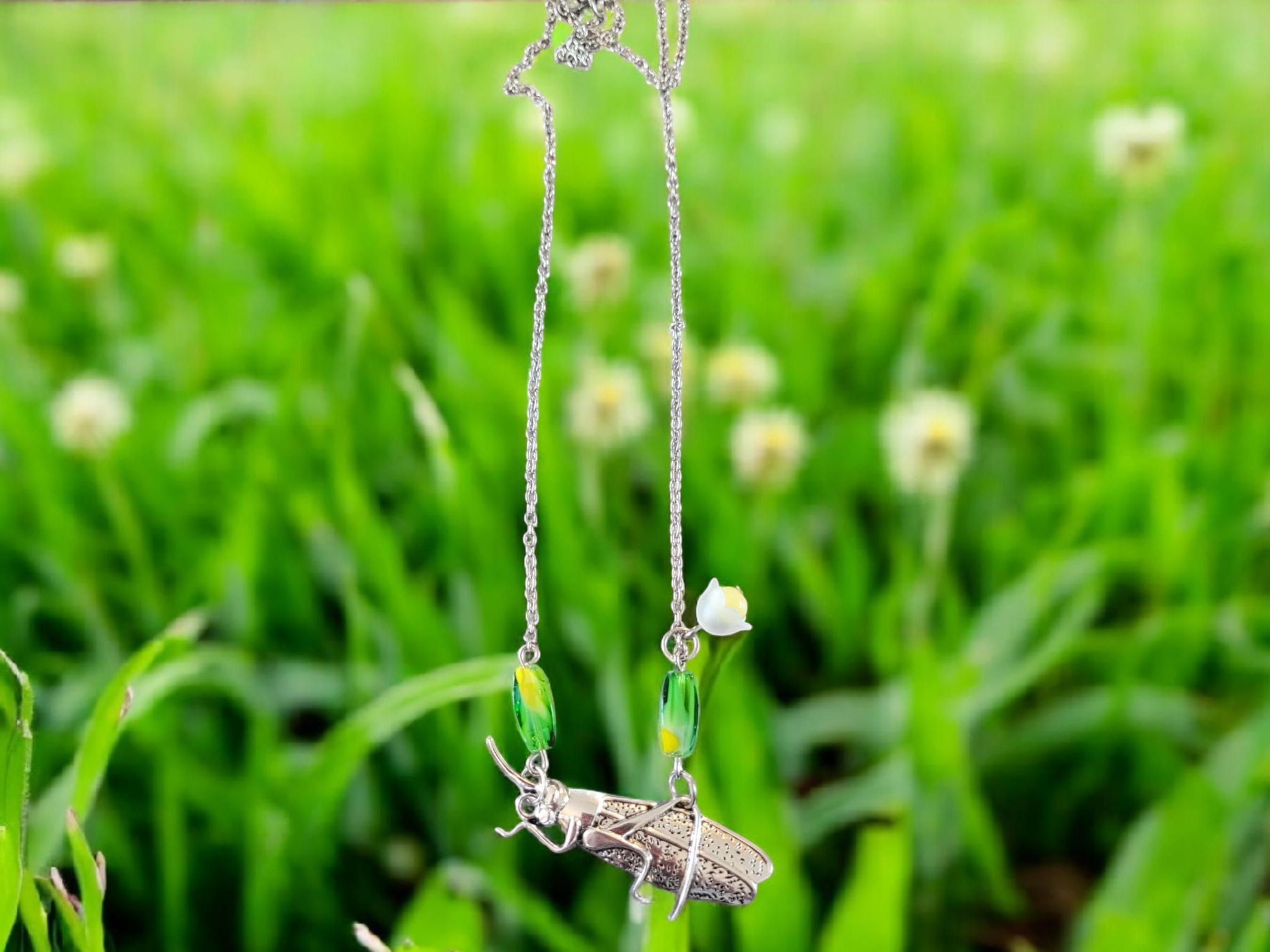 Grasshopper Pendant Necklace - Thumbnail 2
