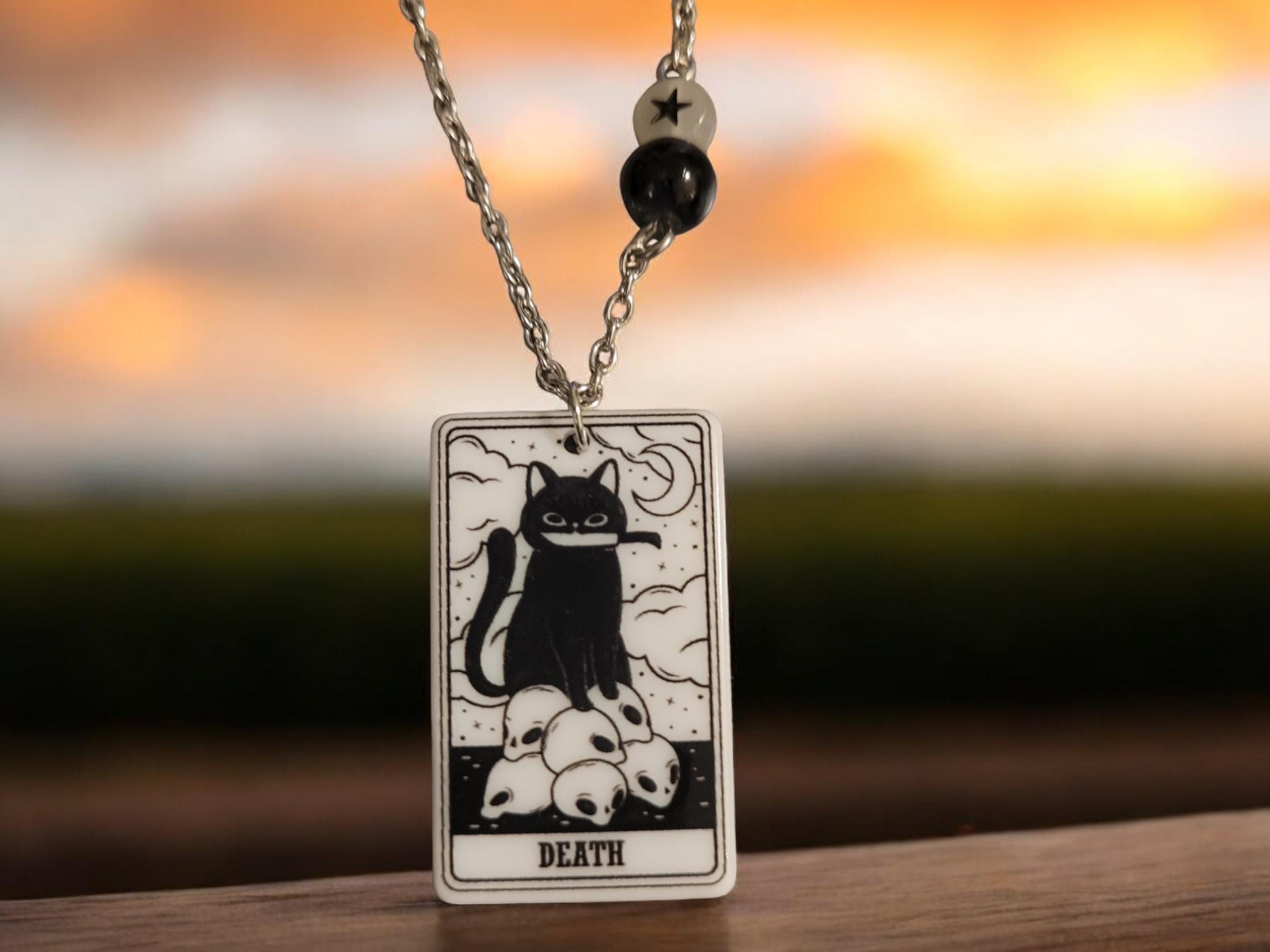 Tarot Card - Death - Acrylic Pendant Necklace - Image 1
