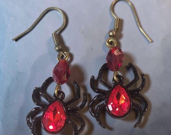 Pendientes de araña con diamantes de imitación - sin níquel