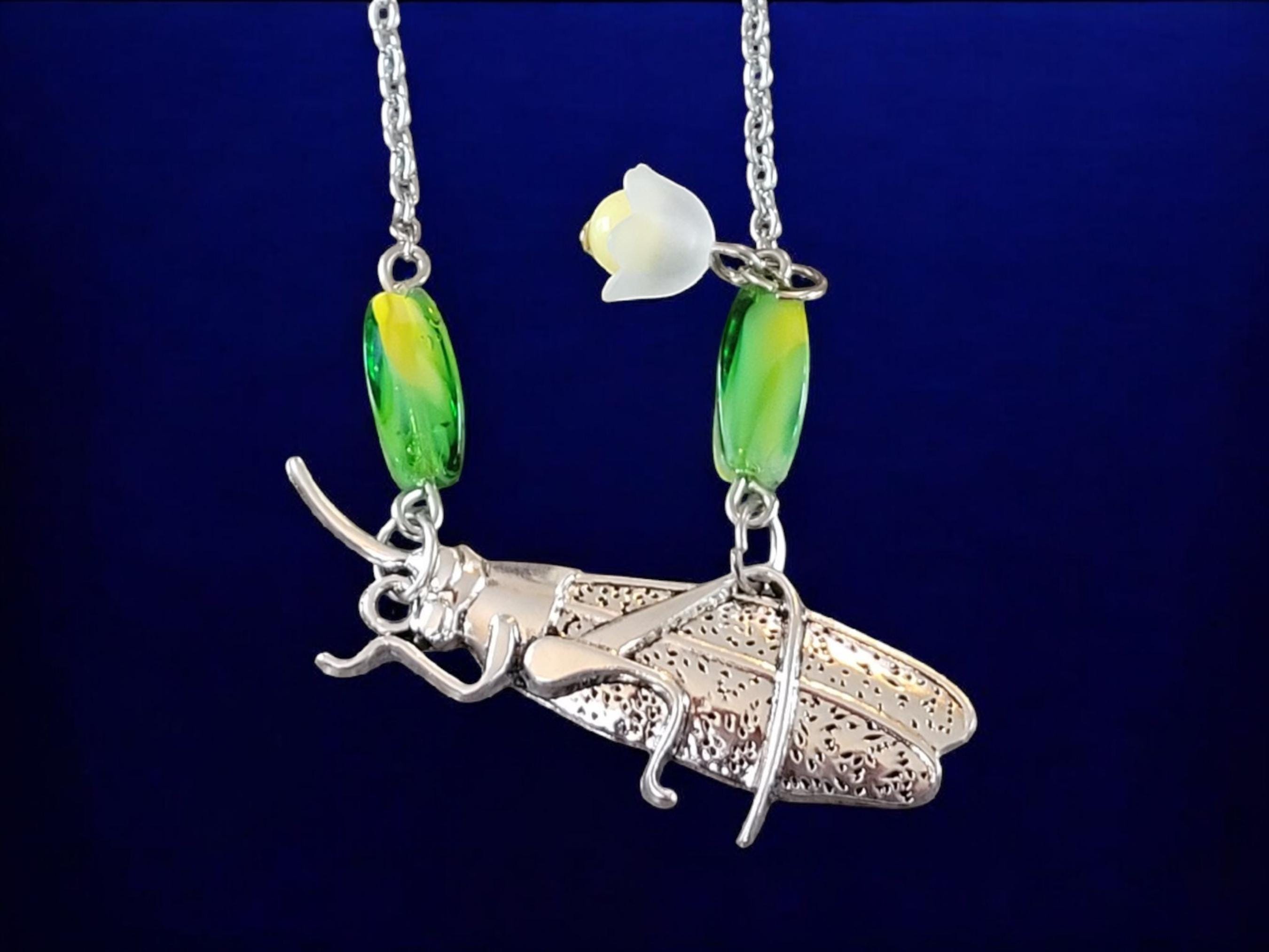 Grasshopper Pendant Necklace - Image 1