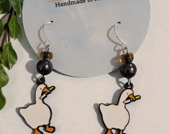 Silly Murder Goose Earrings - nickel free