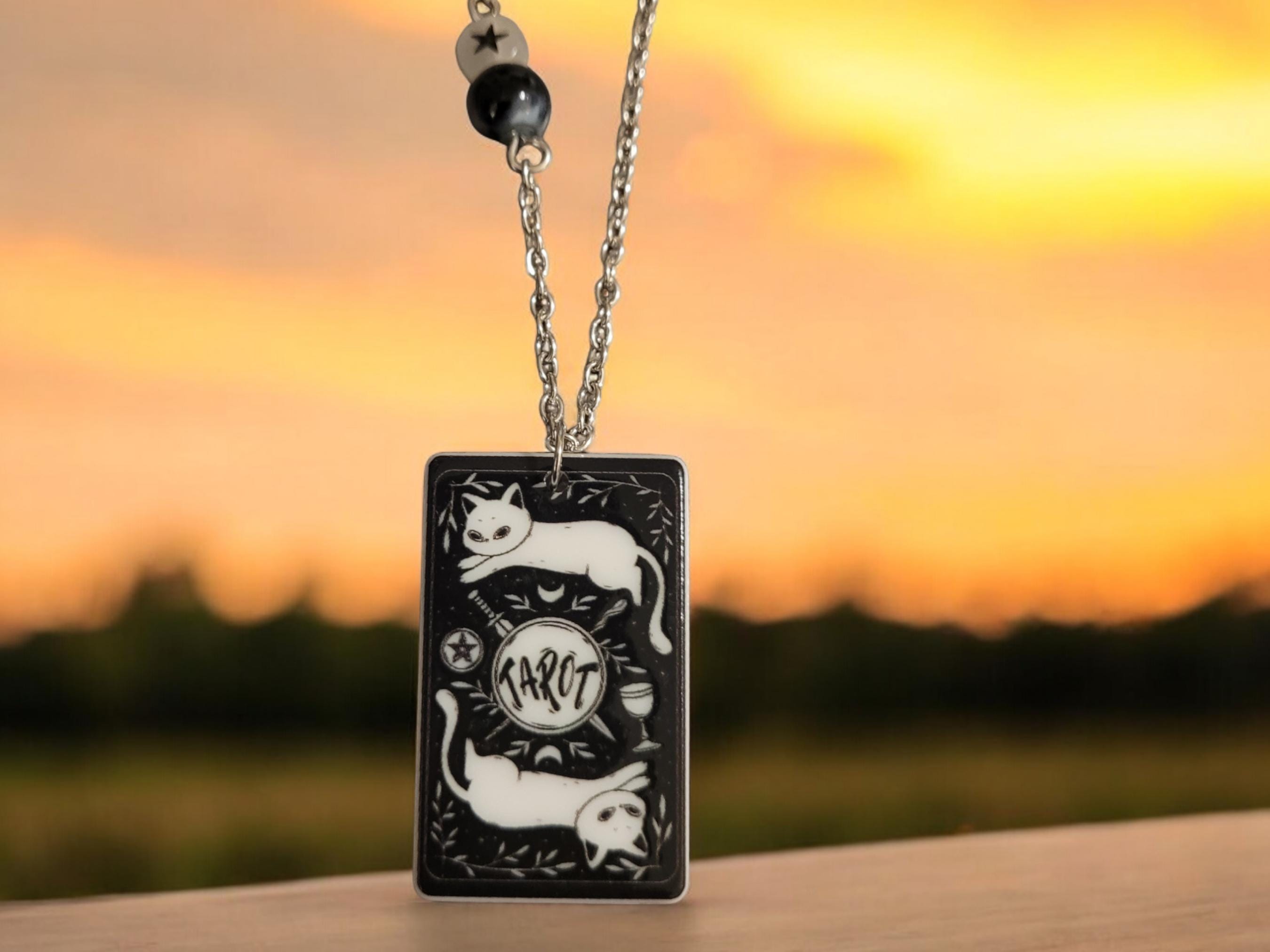 Tarot Card - Death - Acrylic Pendant Necklace - Thumbnail 4