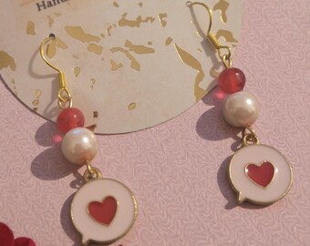 Speak Love Enamel Earrings - nickel free