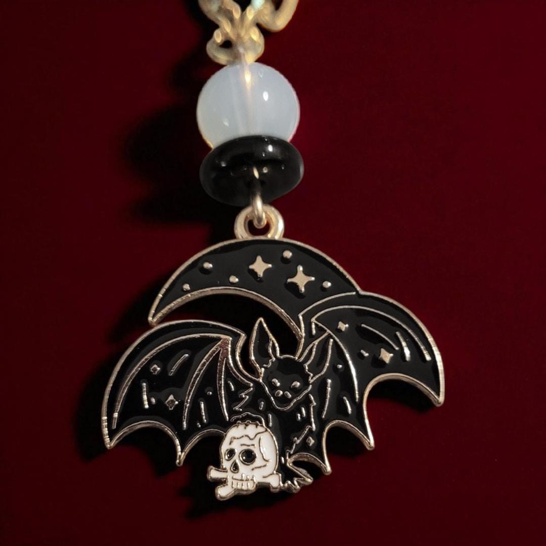 Bat & Skull Enamel Necklace - Thumbnail 2