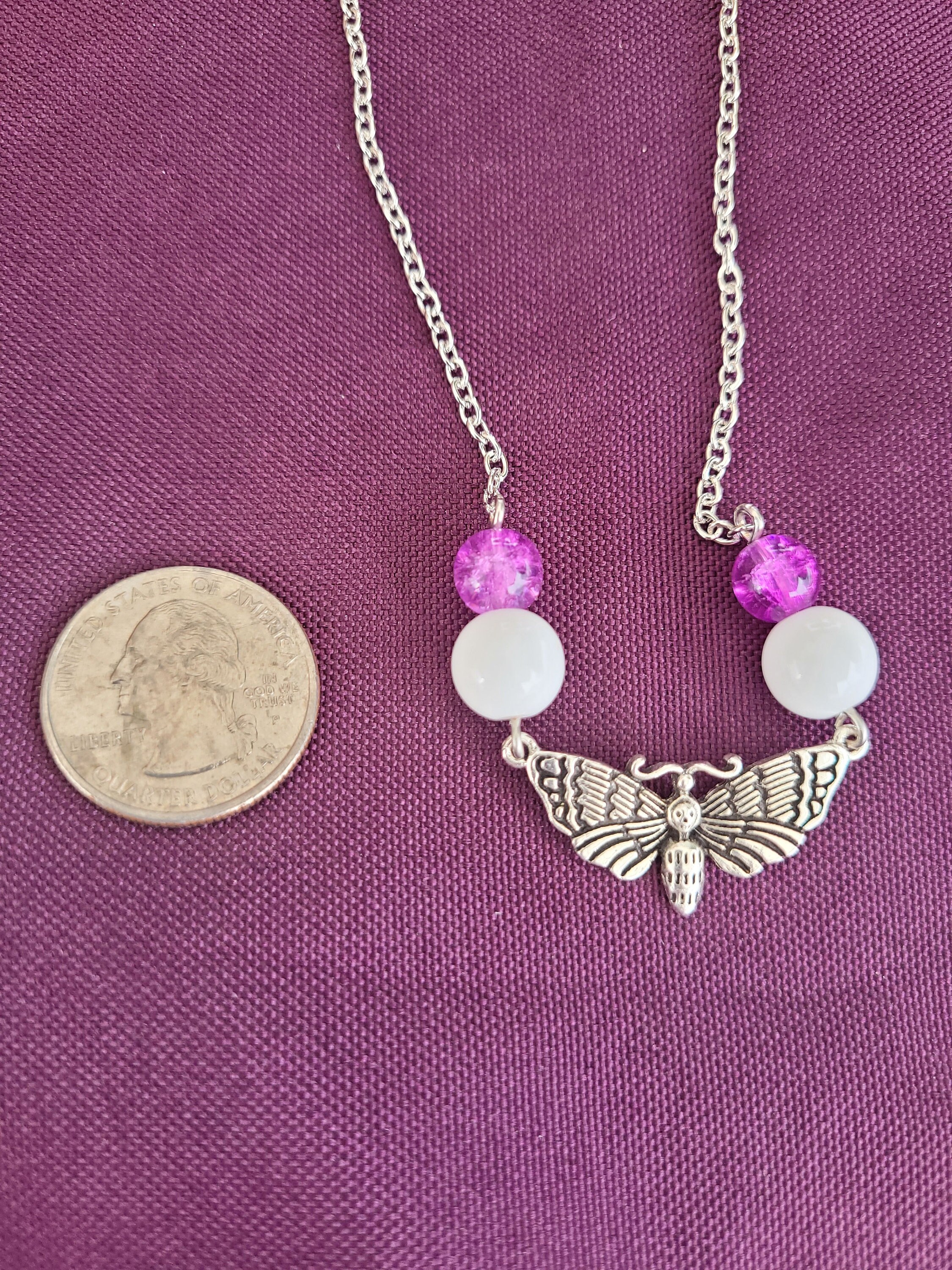 Moth Pendant Necklace - Thumbnail 4