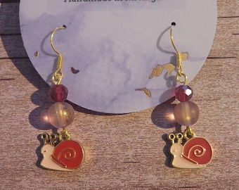 Snail Enamel Earrings - nickel free