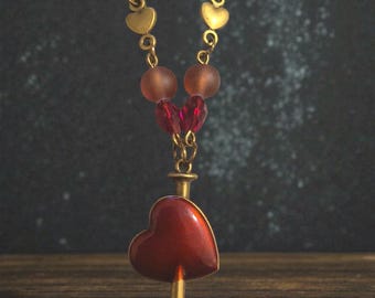 Sword through a Heart Pendant Necklace