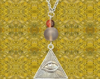 The Eye of Providence agate bead Necklace