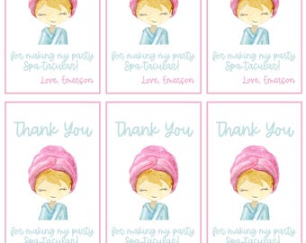 Spa-tacular Favor Tags, Instant Download