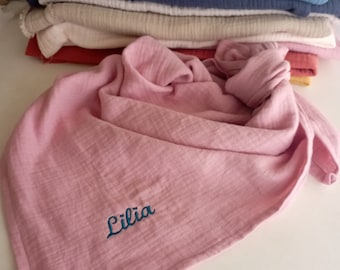 Linge de mousseline personnalisé pour bébé, écharpe triangulaire