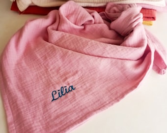 Linge de mousseline personnalisé pour bébé, écharpe triangulaire