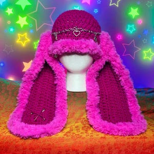 Crochet Rave Bunny Beanie
