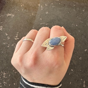 Leafy Blue Aventurine Ring
