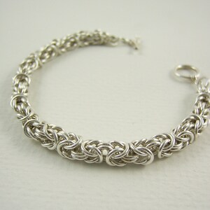 Sterling Silver Bracelet - Byzantine Link - Chainmaille Bracelet - Silver Chain - Fine Jewelry - Solid Silver - Perfect Jewelry Gift