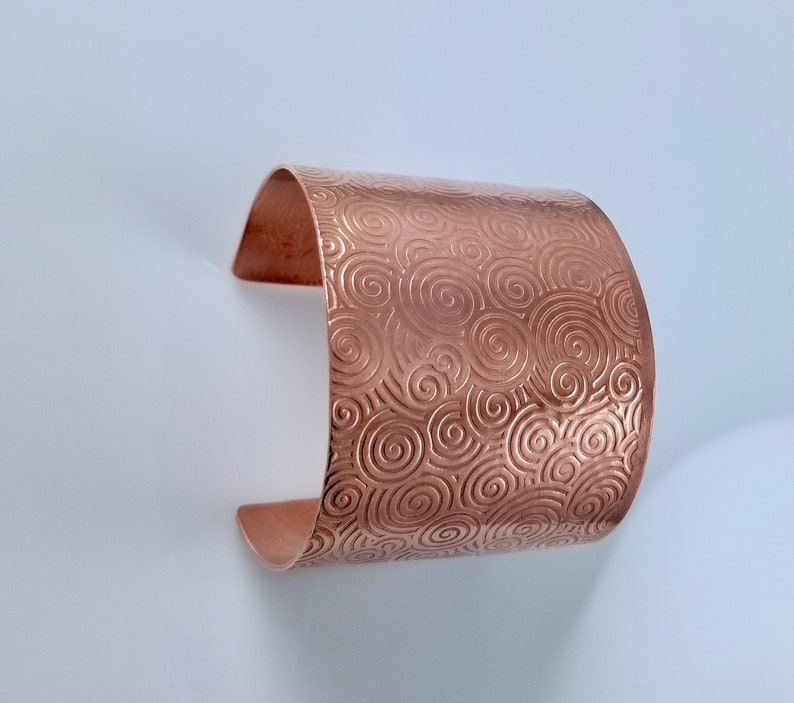 As Seen on Grace and Frankie, Copper Cuff Textured Bracelet, Bold Swirls Solid Copper Cuff, As Seen on Netflix, The Artisan Group, ASOTV image 5