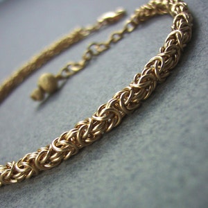 Fine Jewelry Delicate Gold Filled Byzantine Mini Chainmaille Bracelet Handmade by JustNichelle image 1