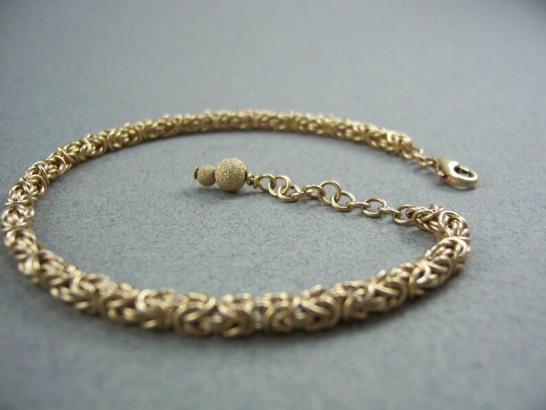 Fine Jewelry Delicate Gold Filled Byzantine Mini Chainmaille Bracelet Handmade by JustNichelle image 2