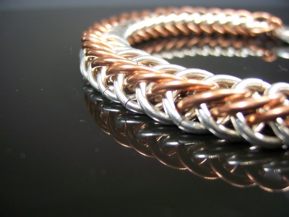 Copper Bracelet with Magnets - Twisted Rope and Tri-Braided