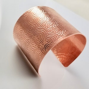 As Seen on Grace and Frankie, Copper Cuff Textured Bracelet, Bold Swirls Solid Copper Cuff, As Seen on Netflix, The Artisan Group, ASOTV image 1