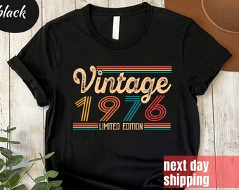 Vintage 1976 Original Part Tee, 1976 Retro Shirt, 1976 Vintage Tee, Born In 1976, 49th Birthday Gift For Women, 49th Birthday Gift For Men