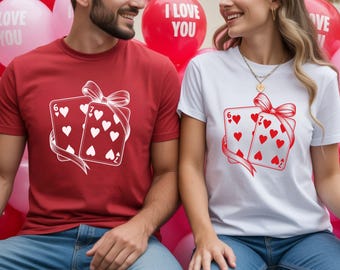 Playing Cards Valentine 6 7 Shirts, Preppy 67 Six Seven Valentines Tshirt, Coquette Funny Shirt, Couple 67 Shirt for Valentines Day