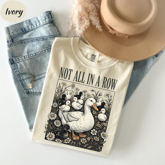 Comfort Colors® Ducks Not in A Row Shirt, Funny Vintage Retro Animal Shirt, Homesteading Mama Duck Graphic Tee, Cottagecore Gift for Mom