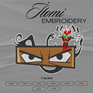 Samurai embroidery design, embroidery desing, Samurai digital file, cartoon character embroidery, anime embroidery design