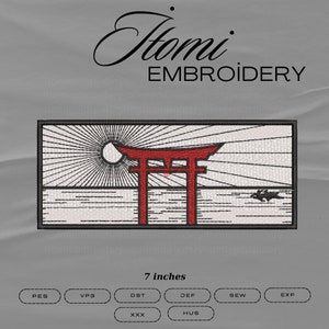 torii embroidery design, Japanese gate embroidery, Japan embroidery design, digital embroidery design, embroidery file, anime embroidery