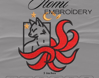 Kitsune & Oni Mask Embroidery Designs: Japanese Anime Art (Digital Download)