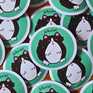 Sillyvisor Sticker | Stickers for Laptops, Water Bottles & Gifts | Cute Cat Sticker | Kawaii Cat Sticker | Vinyl Sticker