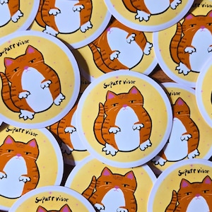 Supurrvisor Sticker | Stickers for Laptops, Water Bottles & Gifts | Cute Cat Sticker | Kawaii Cat Sticker | Vinyl Sticker