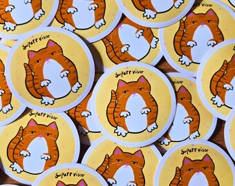 autocollant de chat de Surveillant | Cadeau drôle pour amoureux des chats