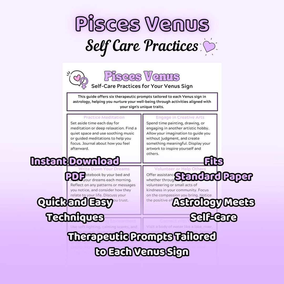 Pisces Pdf Pisces Venus Self-care Practices Therapeutic Prompts for Pisces Venus ...