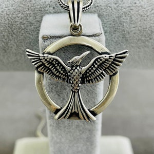 Real 925 Silver, Phoenix Pendant, Greek mythology Phoenix Necklace, Men Jewelry, Mythical Bird Pendant, Animal Necklace, Men Silver Pendant