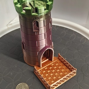 Fantasy Castle Dice Tower – 3D Printed, Multicolor Tower with Tray for DnD & Tabletop Games