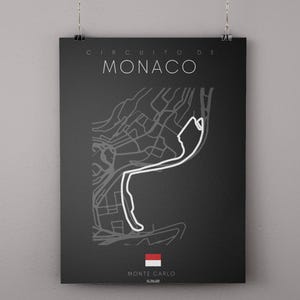 モナコグランプリサーキットポスター - モンテカルロトラックウォールアート - F1デジタルダウンロード - レーシングファンギフト