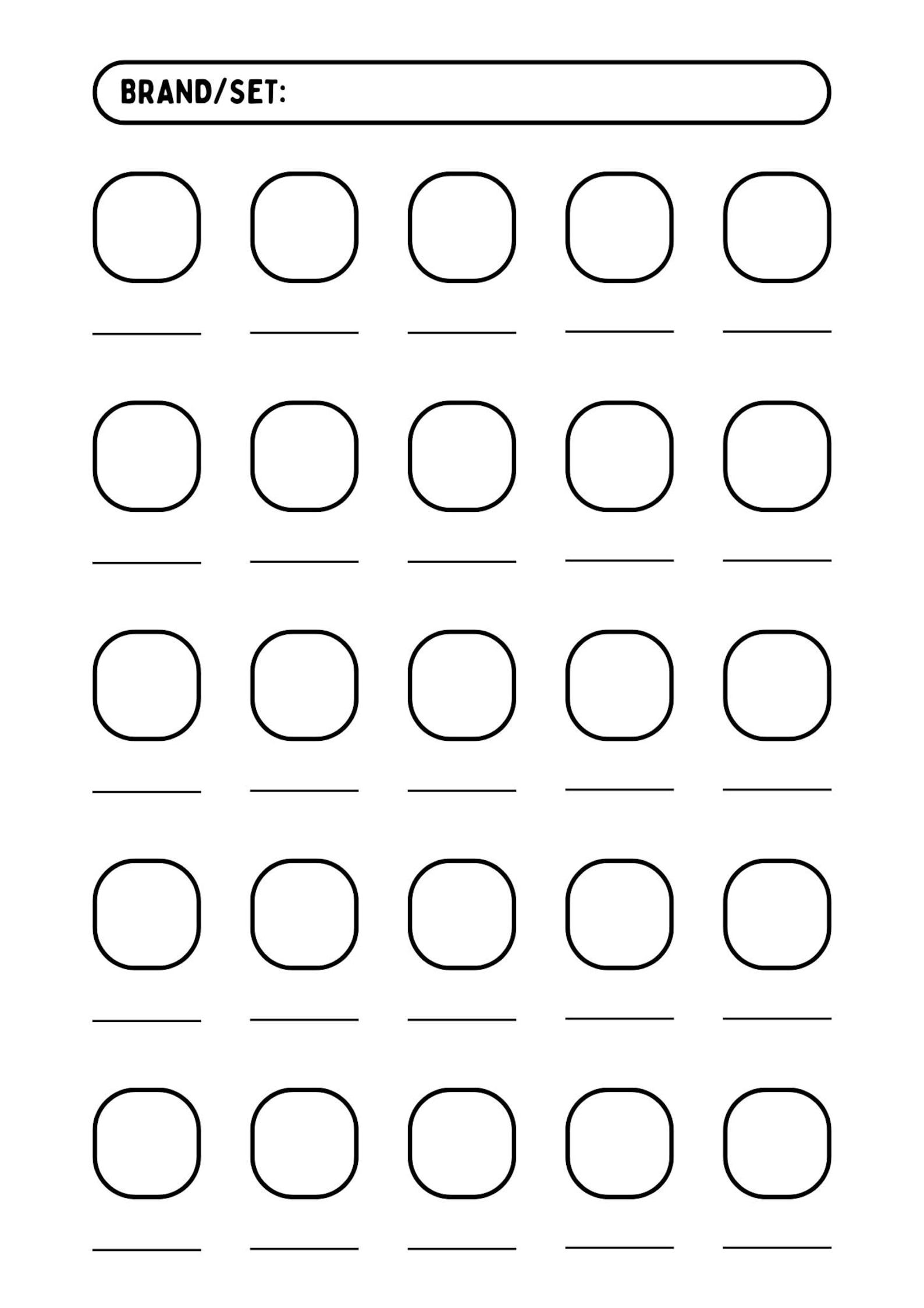 Printable Coloring Swatch Charts Minimal Style 6 Pages A4