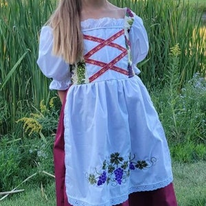 Girls Italian, Greek, Dirndle, Grape theme European Folk Costume, German, Oktoberfest, Swiss, Heritage Days, Halloween, Festival dress, NEW image 1